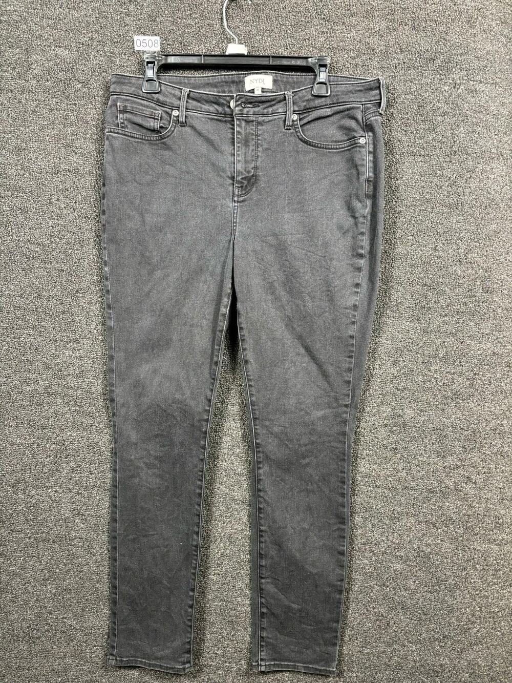 NYDJ Skinny Jeans Womens Size 10 Gray Denim Lift Tuck Tech Mid Rise Stretch